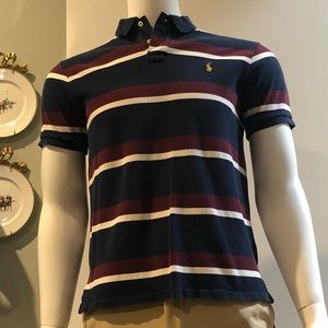 Polo Ralph Lauren Navy/Burgundy/White Striped Polo